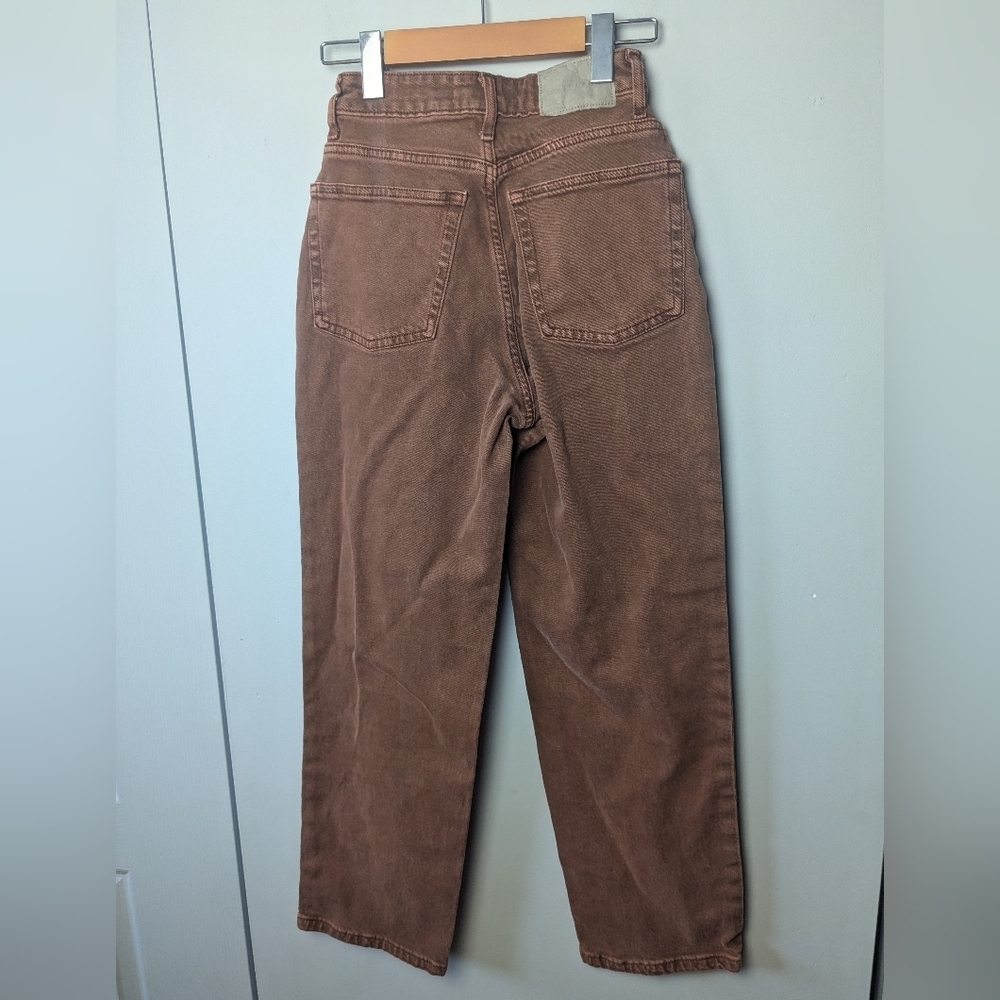 EVERLANE Way-High Curvy Jean - Brown Size 24 Reg Brown High Rise - Picture 6 of 14